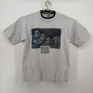Vintage 90s Single Stitch Mount Rushmore T-shirt Made In USA Size Large‎ Gray